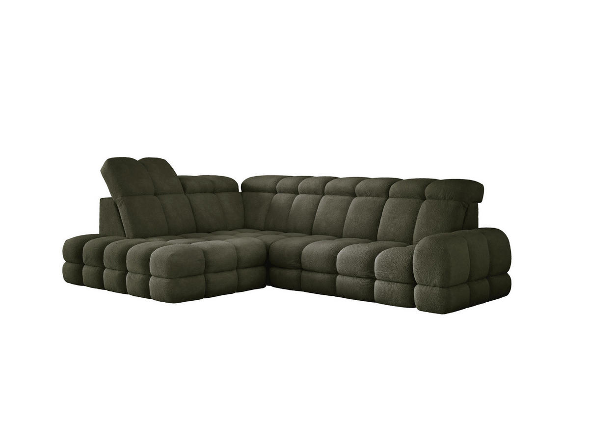 ECKSOFA TOLLO Anthology-stoff L-form 302x217x105 cm grün - Waldgrün, Holz/Textil (302/217cm) - DomoHome