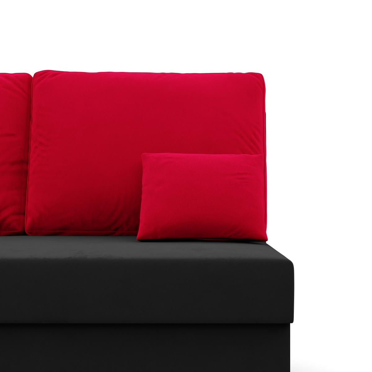 ECKSOFA MIT SCHLAFFUNKTION KEMI Schwarz/Rot - Rot/Schwarz, Textil (135/201cm) - Mebligo