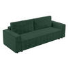 BIGSOFA Aydin Sofa Grün 238/94/85 cm Cord mit Schlaffunktion Bettkasten - Dunkelgrün/Schwarz, Kunststoff/Textil (238/85/94cm) - AX Living