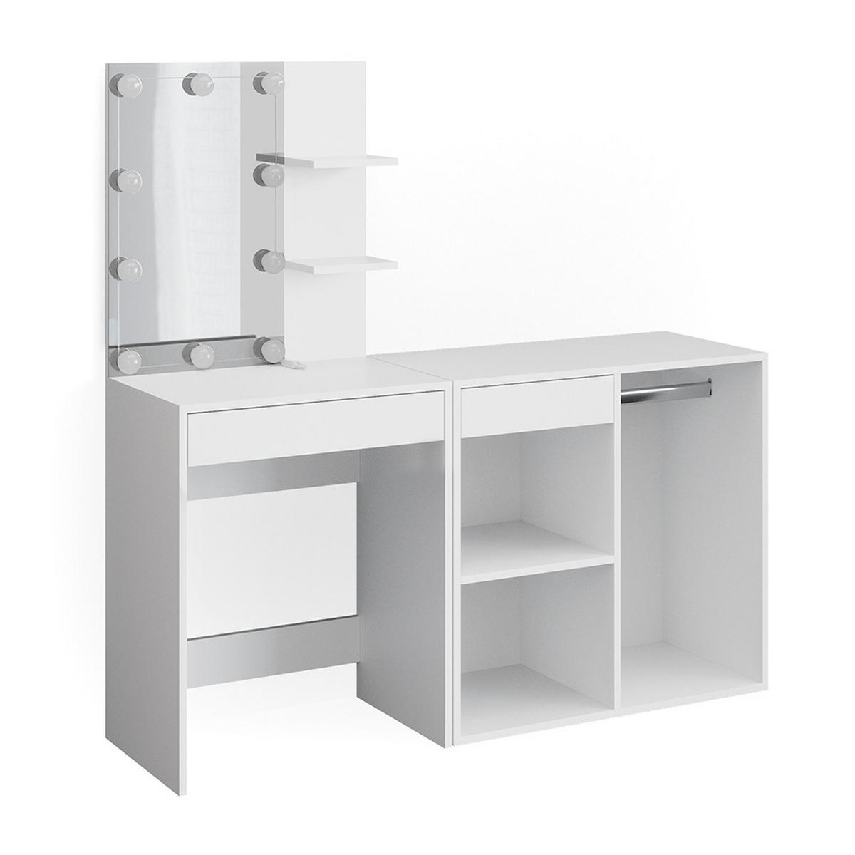 TOALETNÍ STOLEK Isabelle Bílá - bílá, kompozitní dřevo (140/140/40cm) - Vicco