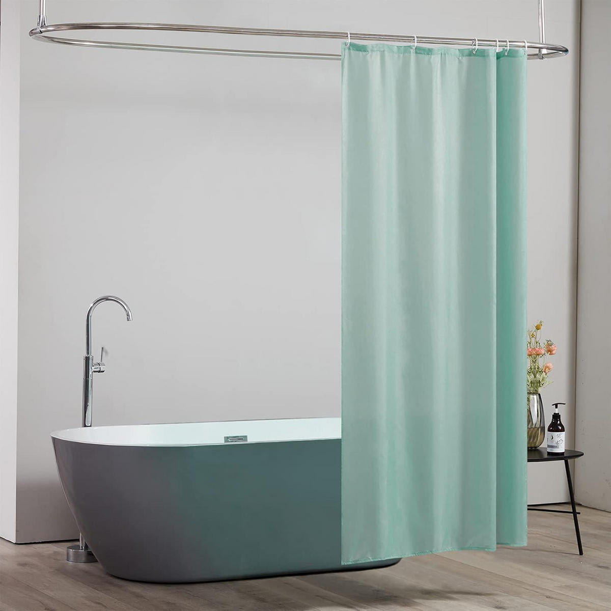 DUSCHVORHANG Textil Minzgrün 85 x 180 cm - Hellgrün, Textil (85/180cm)