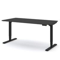 SCHREIBTISCH Elektrisch höhenverstellbarer Schreibtisch Y-Line Curved Anthrazit Schwarz 160/80/62-127cm - Anthrazit/Schwarz, Holzwerkstoff/Metall (80/160/127cm) - ASSMANN