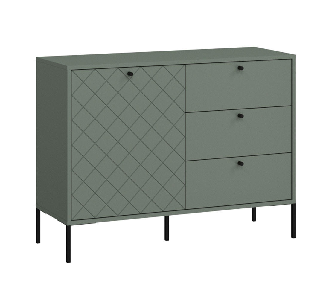 SIDEBOARD Vitoria grün / schwarz 105 / 38 / 79cm - Schwarz/Grün, Holz/Holzwerkstoff (105/79/38cm) - Feldmann-Wohnen