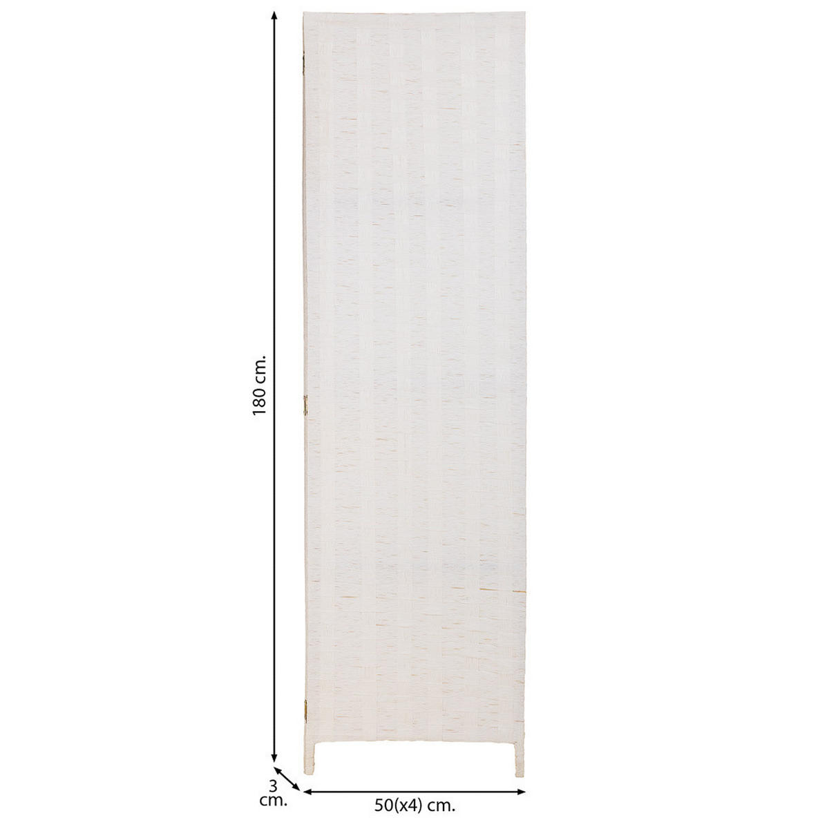 PARAVENT aus geflochtenem Papier mit 4 PANEELE, 3x180cm - Weiß, Papier (200/180/3cm) - Wanderlust