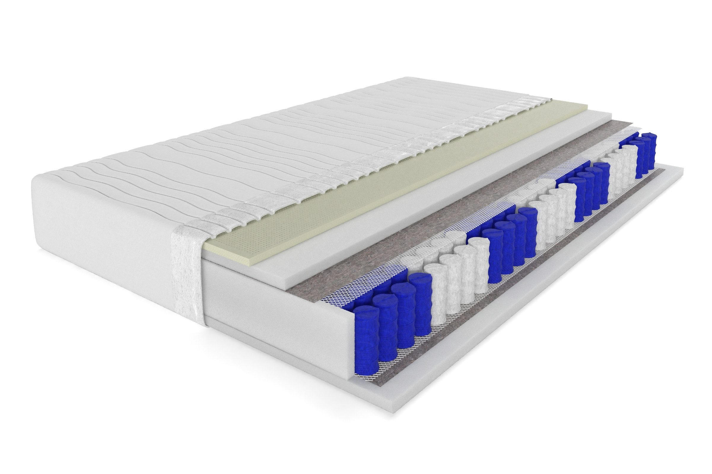 Deine Möbel 24 Taschenfederkernmatratze Weiß 100x200 cm