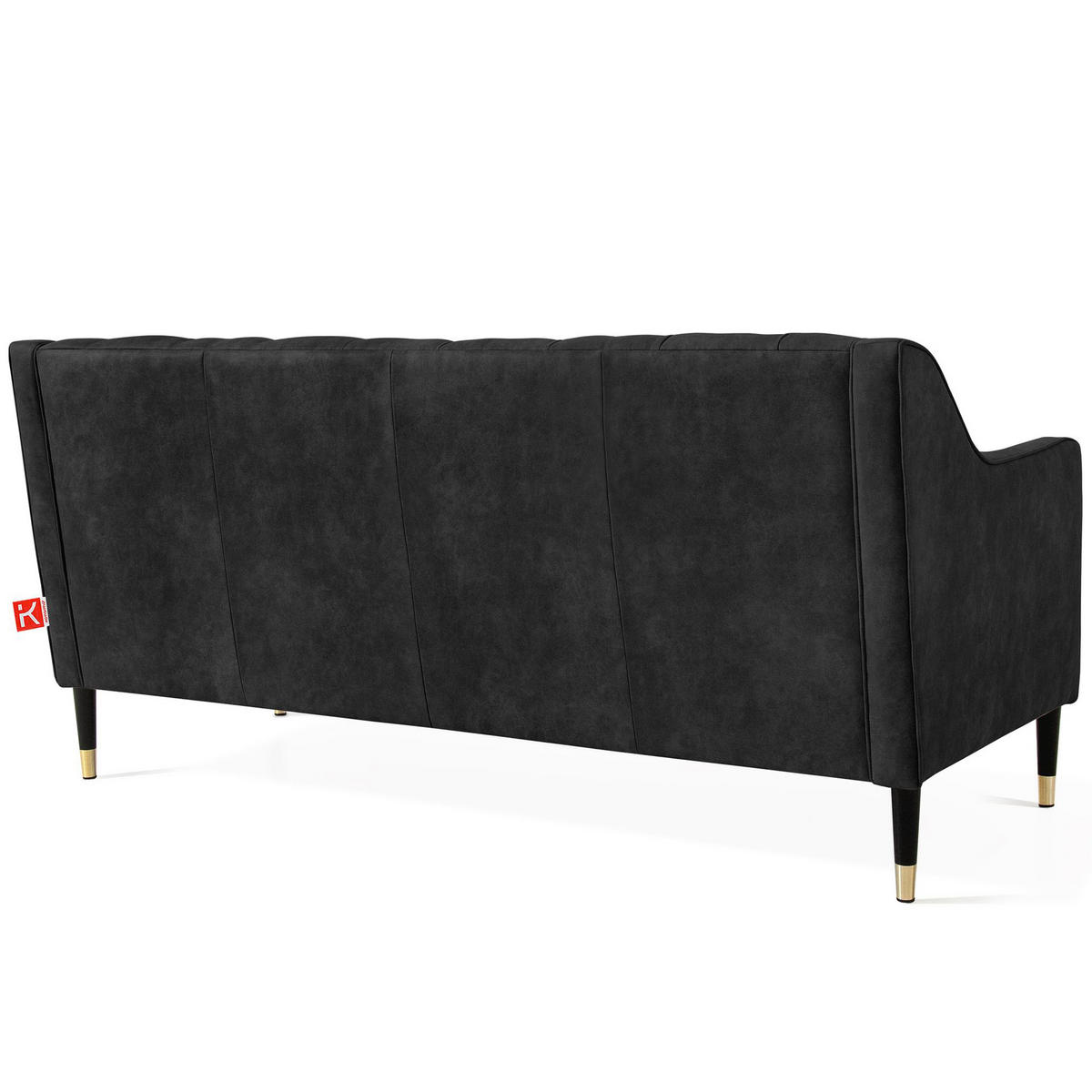 2-SITZER-SOFA NOMUS gesteppt, Anthrazit - Wengefarben/Anthrazit, Holzwerkstoff (170/78/80cm) - KONSIMO®