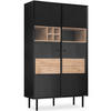 VITRINENSCHRÄNK LOFTY Weineinlage, schwarz / Eiche natur - Eichefarben/Multicolor, Holzwerkstoff (102/174/41cm) - KONSIMO®