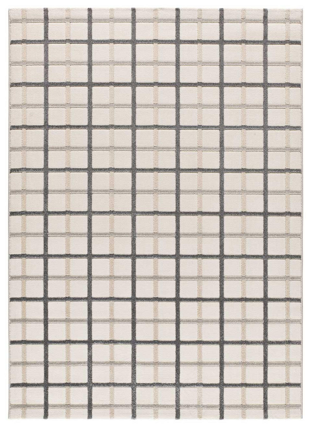 WEBTEPPICH mit geometrischem Muster Grauer Karierter Karisma 80/150 cm - Weiß/Grau, Naturmaterialien/Textil (80/150cm) - Atticgo