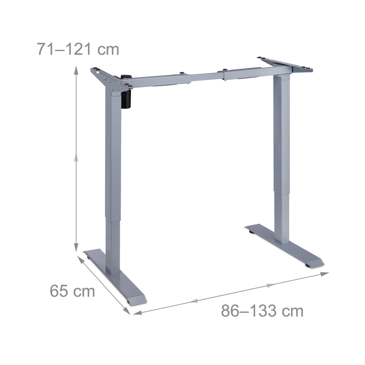 TISCHGESTELL - Grau, Metall (65/86/71cm) - Relaxdays