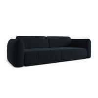 3-SITZER SOFA Samt Stoff Blau - Blau/Schwarz, Kunststoff/Textil (210/74/105cm) - Makamii