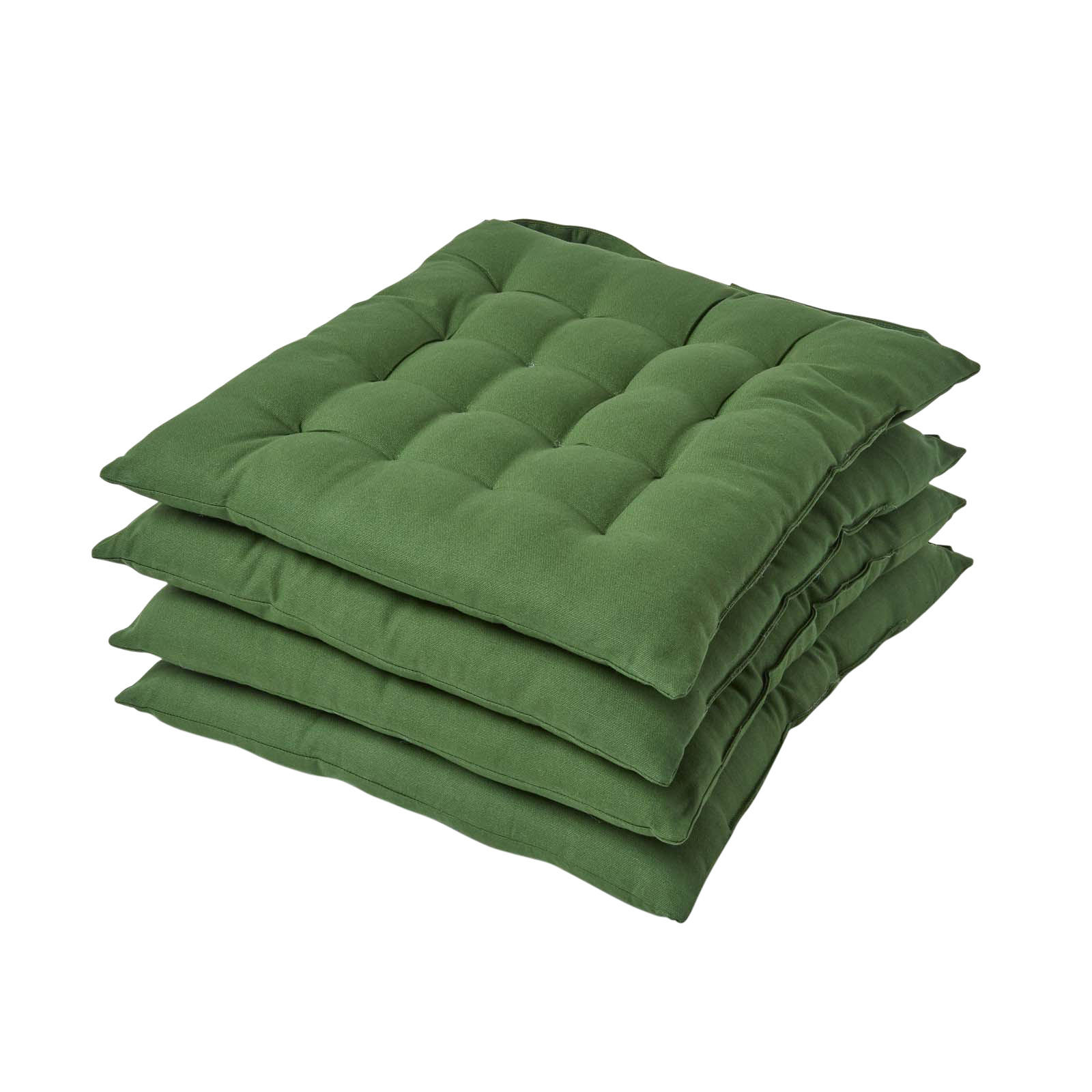 STUHLKISSEN 4er-Set olivgrün 40/40/6,5 cm - Olivgrün, Textil (40/40/6.5cm) - Homescapes