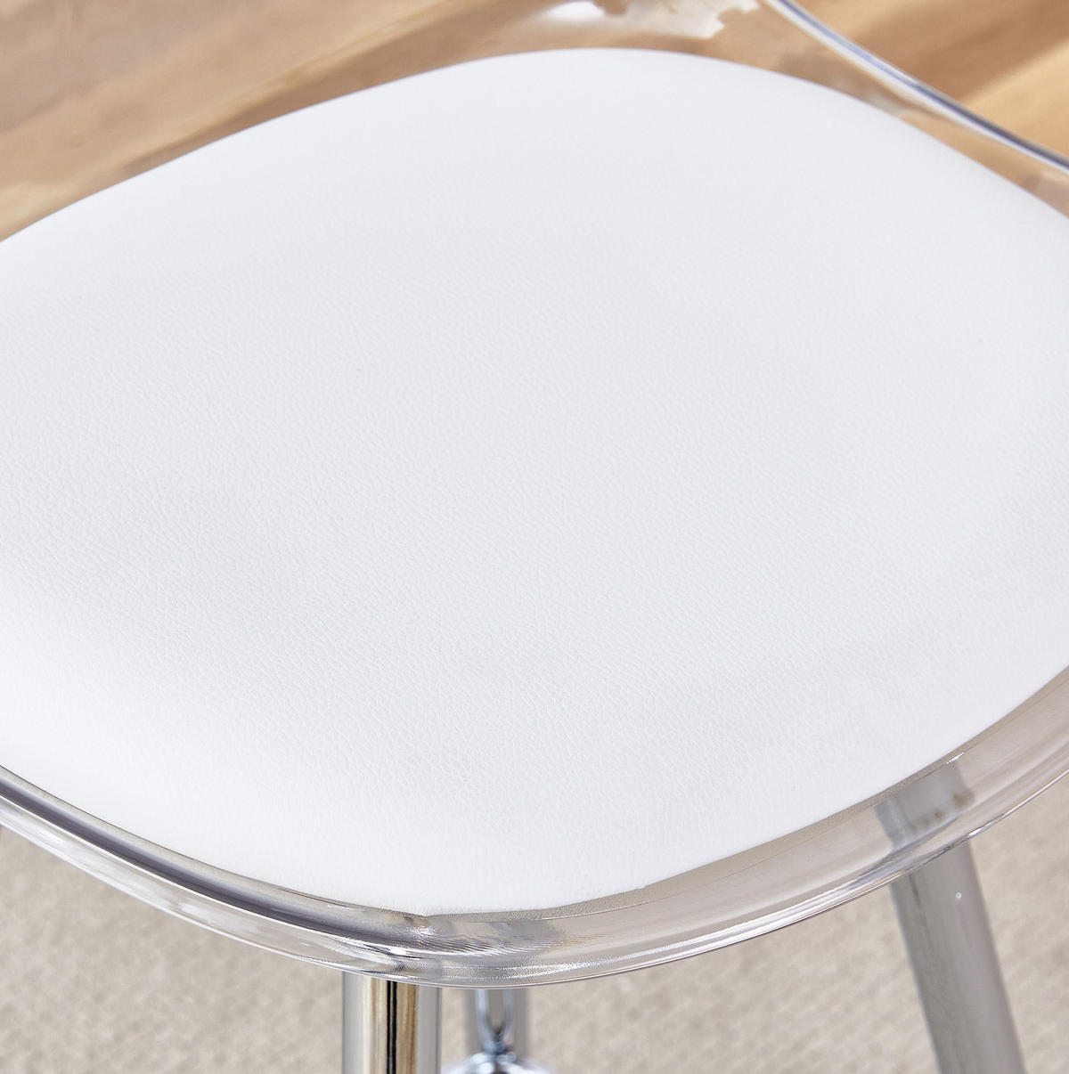 BARHOCKER mit Rückenlehne 2er-Set Transparent Silber - Silberfarben, Metall (33/96.5/38cm) - Meubliv