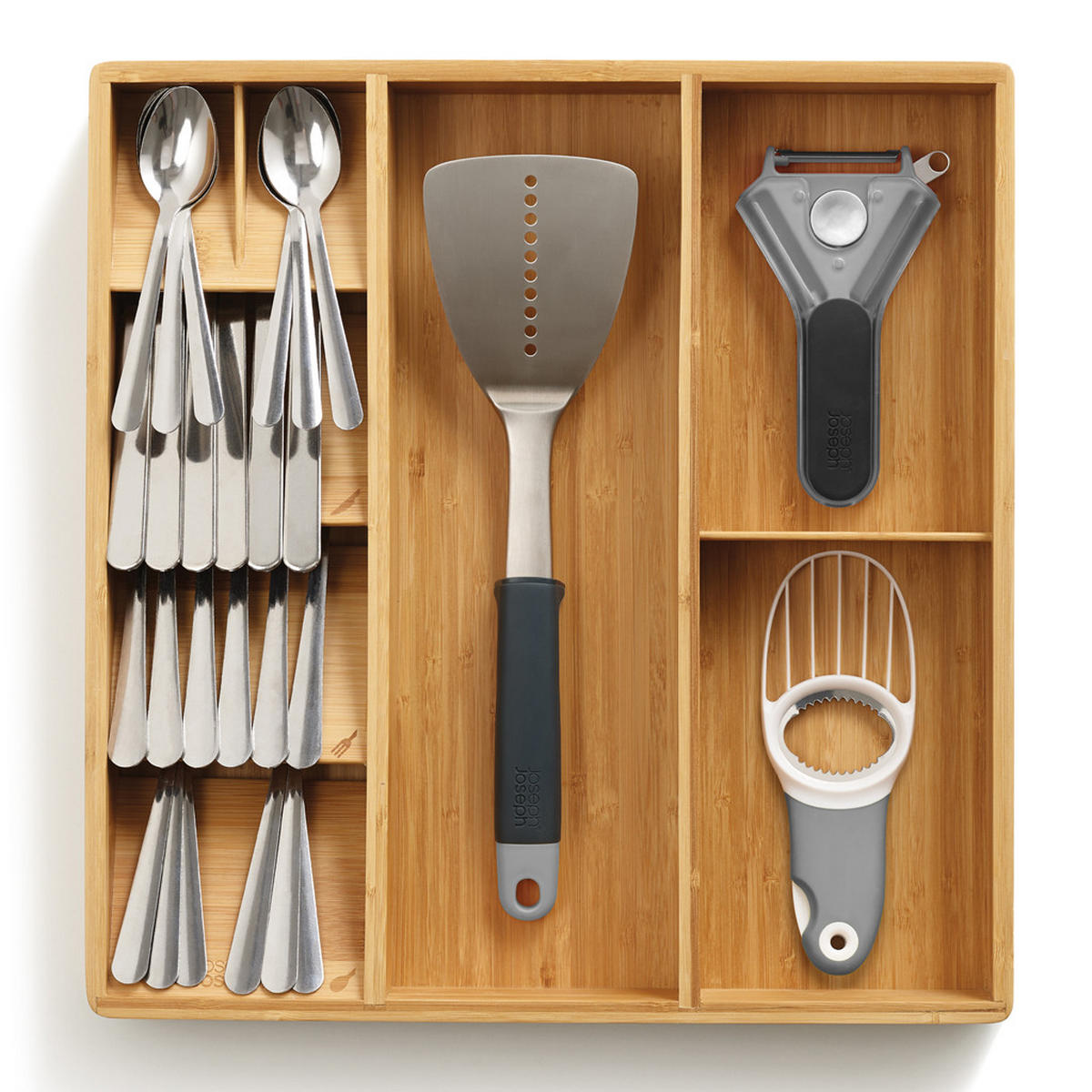 BESTECKKASTEN Besteckkästen DrawerStore Bambus - Groß - Braun, Keramik (39/7/40cm) - Kela