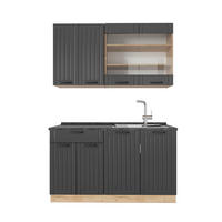 JEDNOTKOVÁ KUCHYNĚ Fame-Line Tmavě šedá - medově dubová/tmavě šedá, kompozitní dřevo (140/81.6/46cm) - Vicco