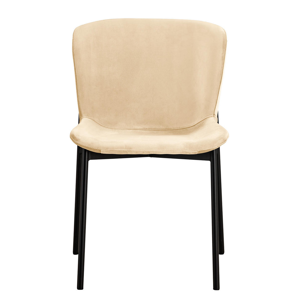 POLSTERSTUHL - 2er-Set - Beige/Schwarz, Textil (52/79/49cm) - home24