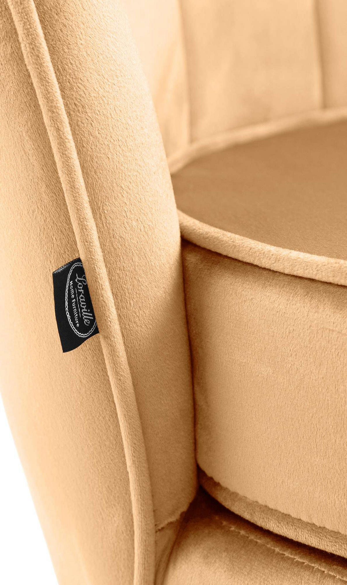 ARMLEHNENSTUHL Samt gelb - Gelb/Goldfarben, Textil/Metall (74/76/60cm) - CLP