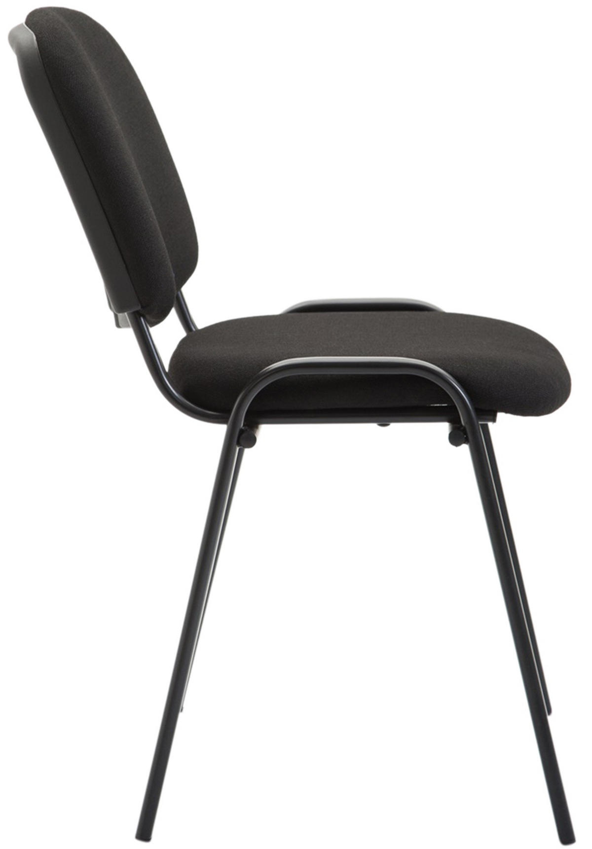 BESUCHERSTUHL Stoff Schwarz - Schwarz, Textil/Metall (53/83/53cm) - CLP