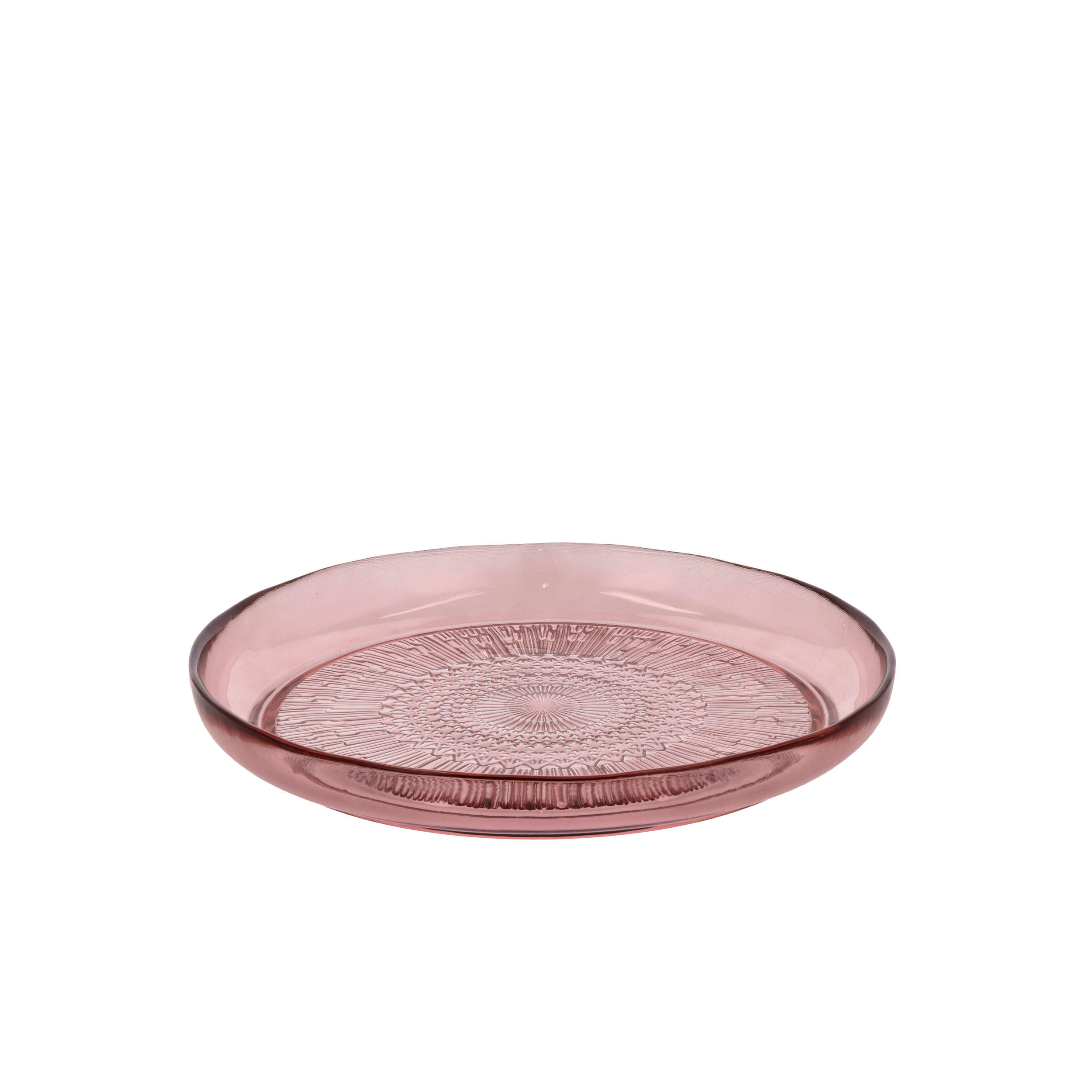GLASTELLER Kusintha 25 cm Pink - Pink, Glas (25.4/25.4/2.2cm) - Bitz
