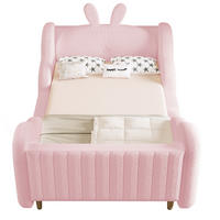 KINDERBETT 90x200cm Teddy Samt Hasenform Rosa - Pink, Textil (90/200cm) - FLIEKS