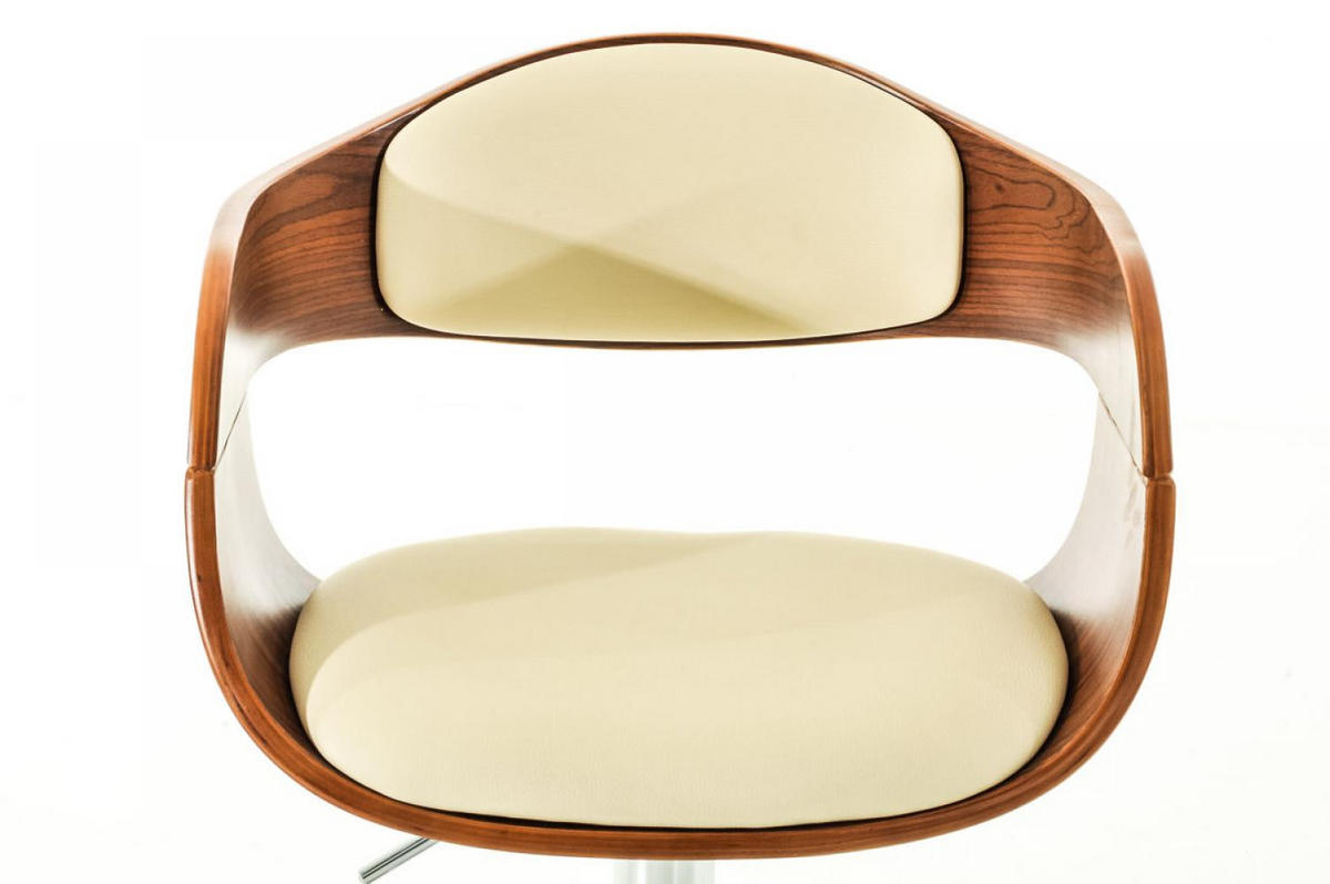 BARHOCKER 2er Set Lederlook walnuss/creme - Walnussfarben/Creme, Textil/Metall (50/88/48cm) - CLP