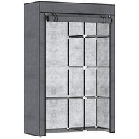 KLEIDERSCHRANK, 6 Fächern, Dunkelgrau, 103 x 43 x 162,5 cm - Dunkelgrau, Metall (103/162.5/43cm) - HOMCOM