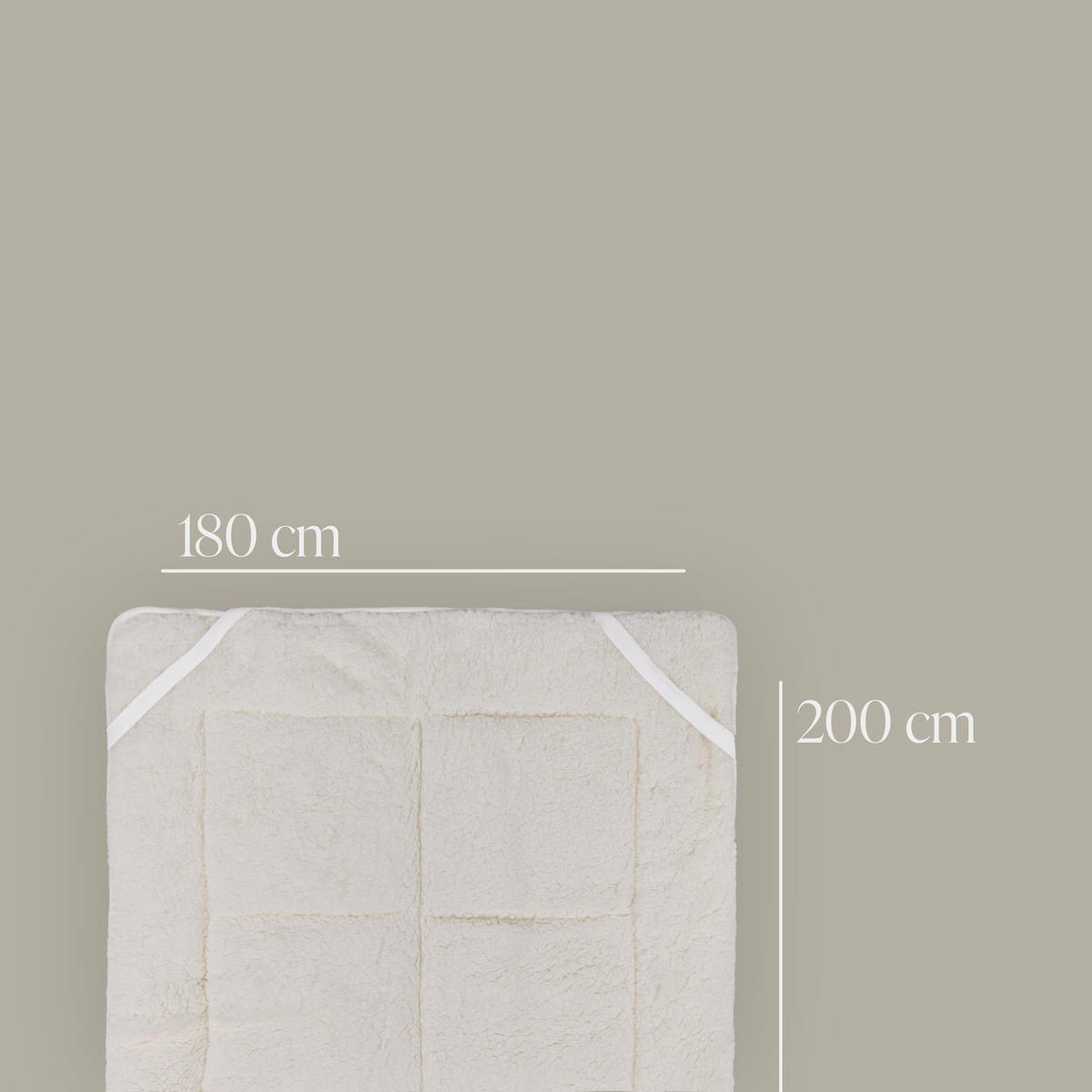 MATRATZENAUFLAGE Lammflor mit Wendeseite 180x200cm - Beige, Textil (180/200cm) - Bestlivings