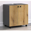 WASCHBECKENUNTERSCHRANK PureBliss Eiche Dekor - Eichefarben/Grau, Holzwerkstoff (60/64/42cm) - Trendteam