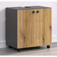 WASCHBECKENUNTERSCHRANK PureBliss Eiche Dekor - Eichefarben/Grau, Holzwerkstoff (60/64/42cm) - Trendteam