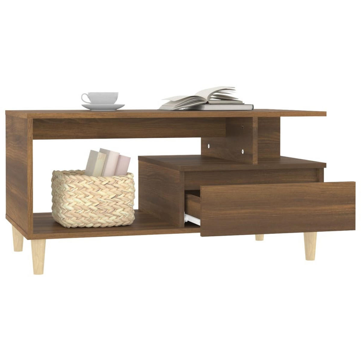 COUCHTISCH Braun Eichen-Optik 90x49x45 cm Holzwerkstoff - Braun, Holzwerkstoff (90/49/45cm) - furnicato