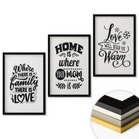 WANDBILDER 3er-Set - 40x60 cm Schwarzer Rahmen - Familie, Liebe, Zuhause, Wärme - Schwarz, Kunststoff (40/60cm) - ArtPrintCave