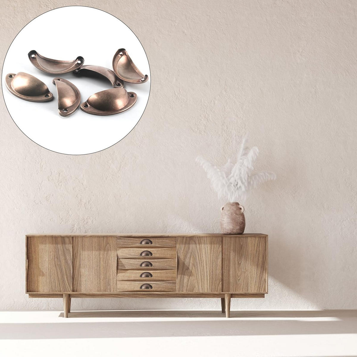 SCHRANKKNOPF 16er-Set - Rot, Metall (3.5/3/8.2cm)