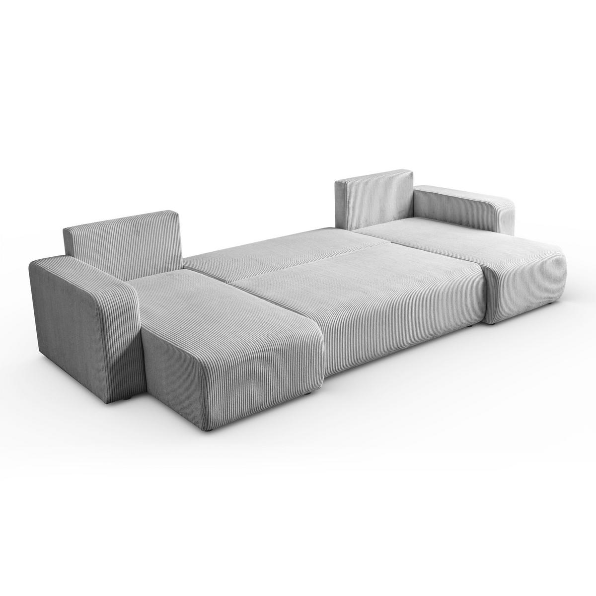 ECKSOFA PRESTIGE U mit Schlaffunktion, Poso 110 - Hellgrau, Textil (317/83/143cm) - Lookway