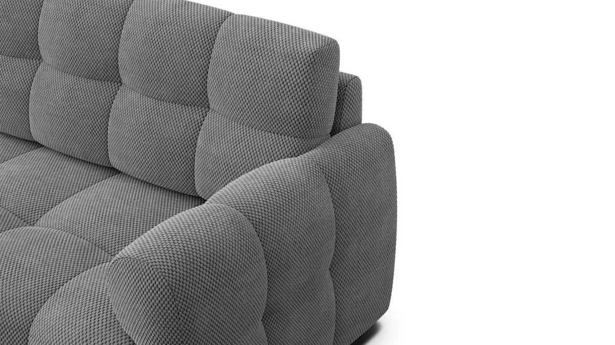 ECKSOFA MELLOW 3-Sitzer, grau - Schwarz/Grau, Holz/Textil (232/156cm) - Courtois Laville