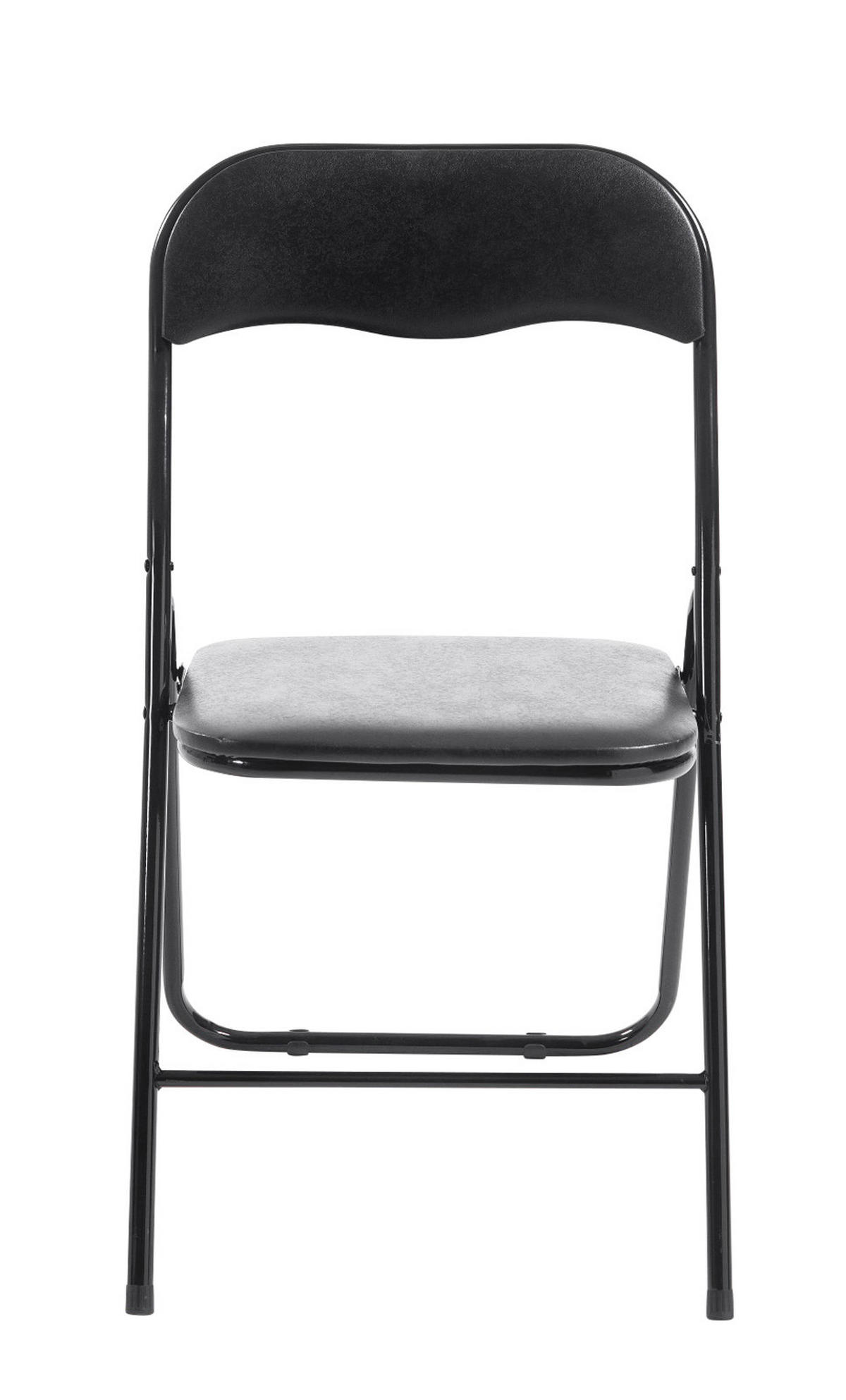BESUCHERSTUHL Lederlook schwarz/schwarz - Schwarz, Textil/Metall (45/78/45cm) - CLP