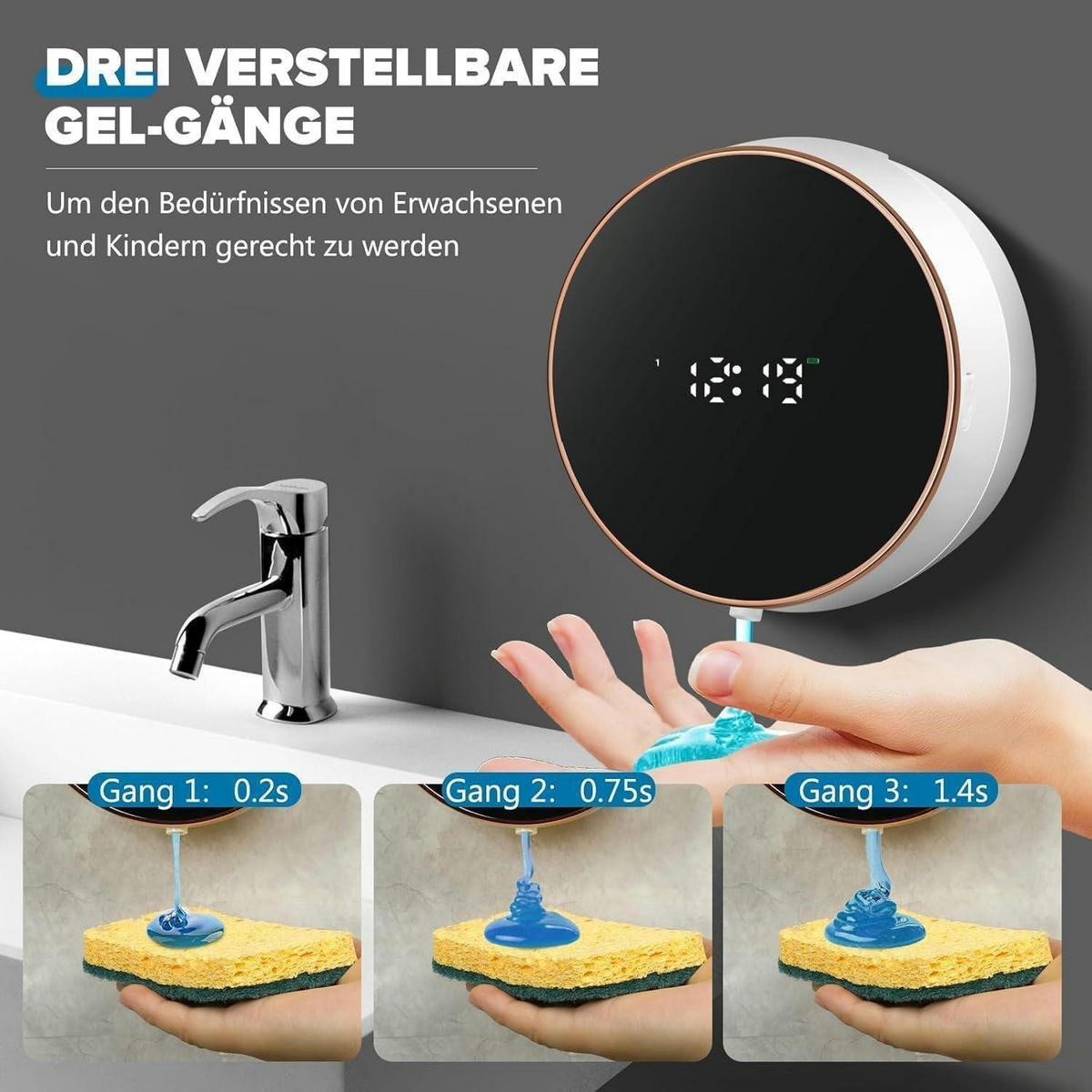 SEIFENSPENDER Automatisch Wandmontage Weiß - Weiß, Kunststoff (13/7/14cm)