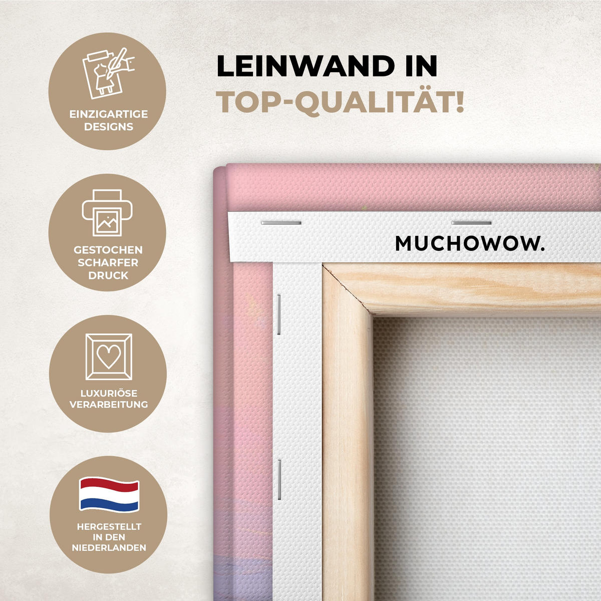 LEINWANDBILD Berggipfel - Wolken - Verträumt Deko Wohnzimmer 20x20 cm - Hellrosa, Textil (20/20cm) - MuchoWow