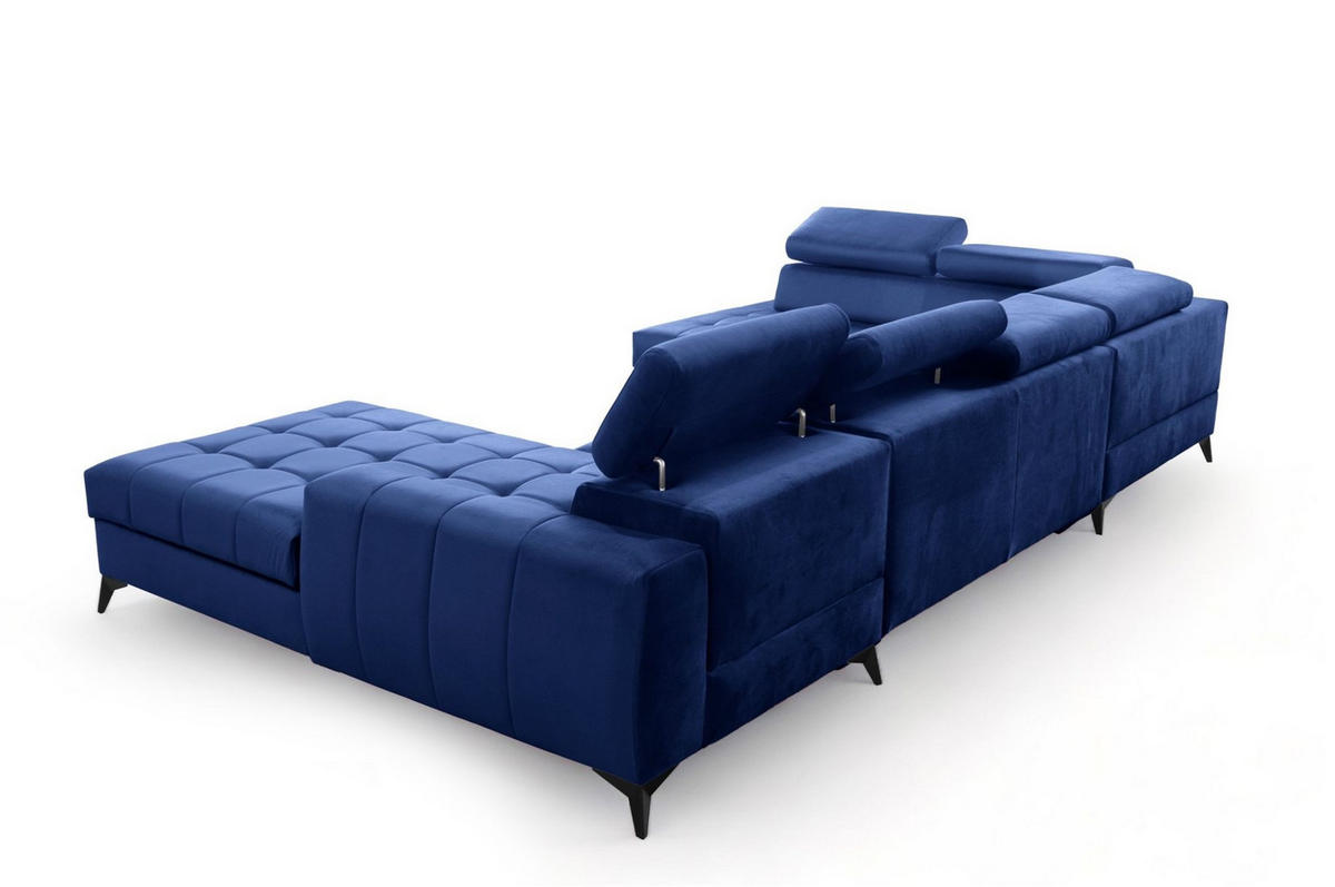 WOHNLANDSCHAFT Agnesa In Salvador - Dunkelblau, Holzwerkstoff/Textil (345/95/200cm) - Fun Möbel