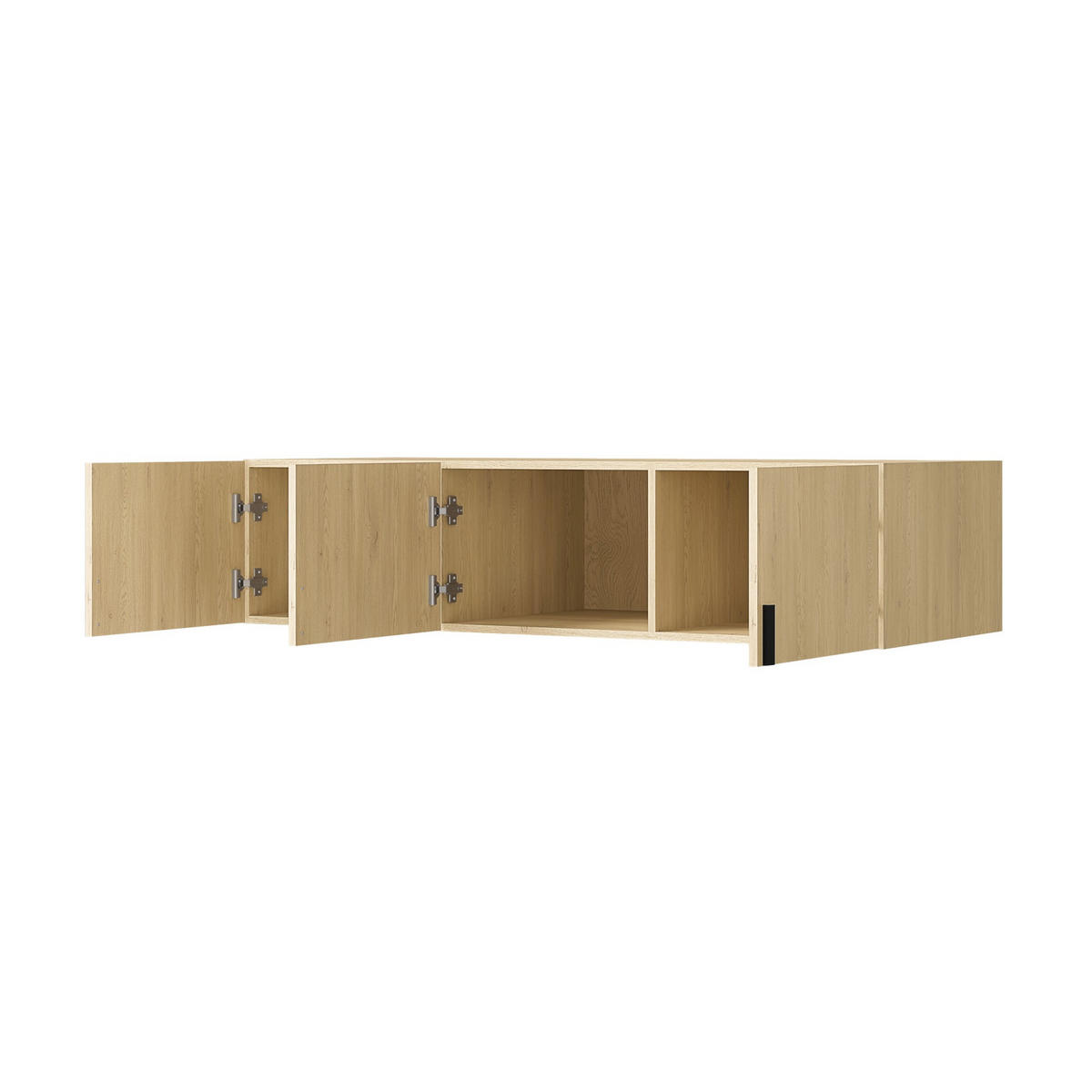AUFSATZ für Schrank Napoli 3D 150 Eiche Cremona (schwarzer oder goldener Griff) - Eichefarben/Silberfarben, Holzwerkstoff/Kunststoff (150/35/60cm) - mzm24