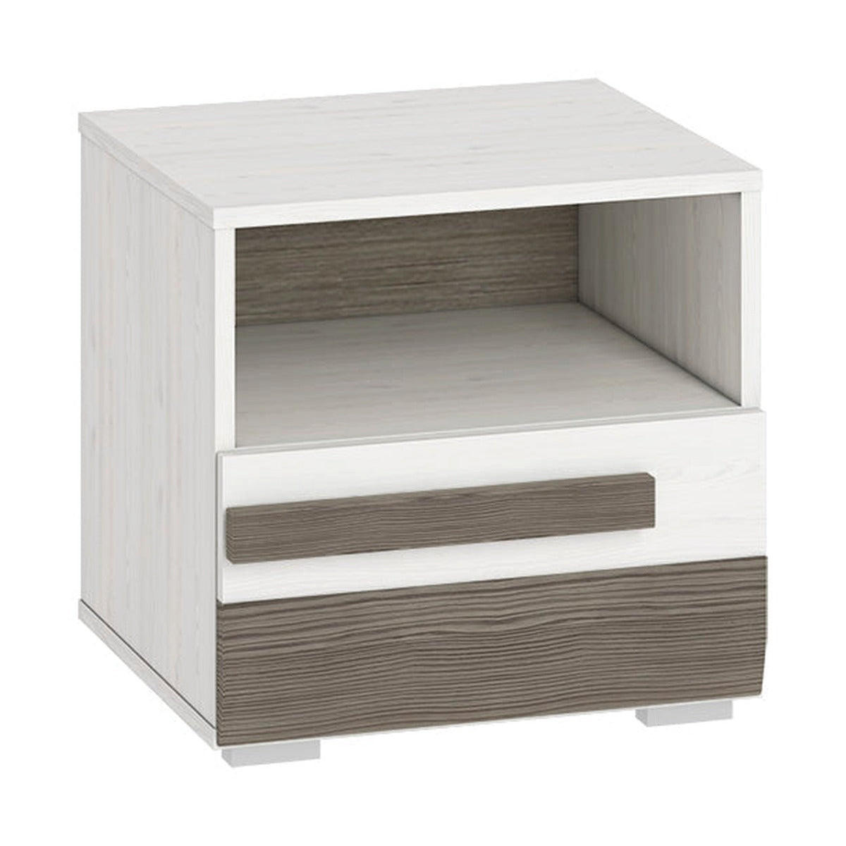 NACHTTISCH – 46 cm – Blanco – Grau / Kieferfarben - Grau/Kieferfarben, Holzwerkstoff (46/45/42cm) - hi-markt