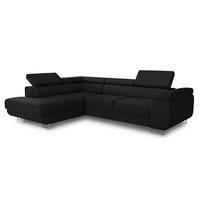 ECKSOFA Caris Cord, Seite: Links - Schwarz, Holz/Textil (273/203cm) - Sofnet