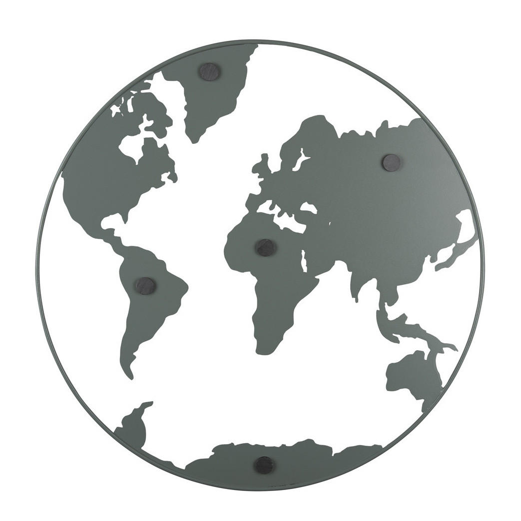 METALLTAFEL Notizen Erde World Ø 50 cm - Grau, Metall (50/50/0.6cm)