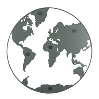 METALLTAFEL Notizen Erde World Ø 50 cm - Grau, Metall (50/50/0.6cm)