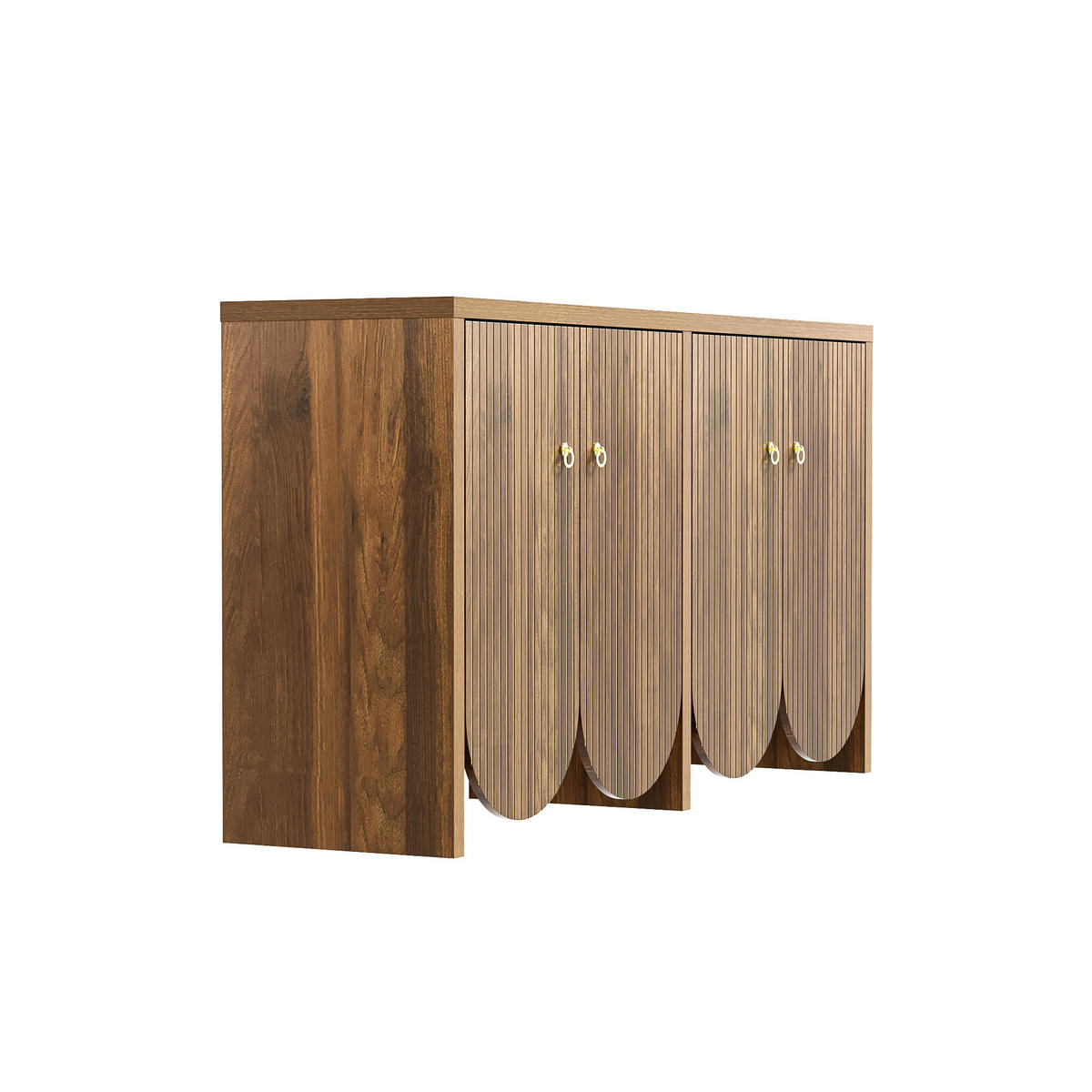 SIDEBOARD in Holzoptik Anrichte mit verstellbaren Einlegeböden für Wohnzimmer und Esszimmer, B147/T40/H80 cm - Walnussfarben, Holzwerkstoff/Metall (147/80/40cm) - STILVORA