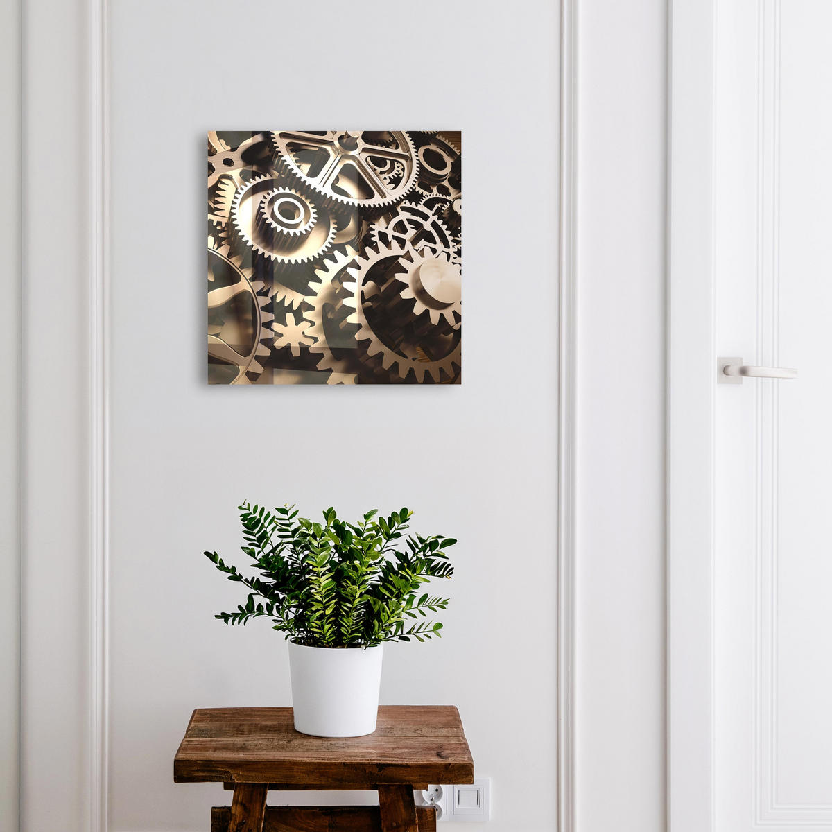 SCHLÜSSELBOX Schwarz 30x30 cm- Türöffnung nach rechts - Mechanische Symbiose - Grau, Metall (30/30/5cm) - TULUP