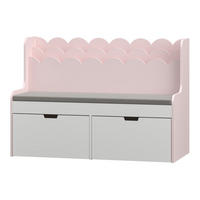 KINDERSITZBANK Vestnes - Hellrosa/Weiß, Holzwerkstoff (100/70/45cm) - [en.casa]