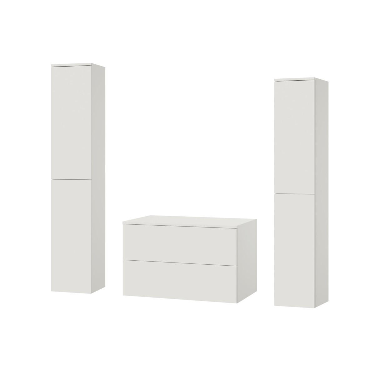 BADMÖBEL-SET Color Weiß 3-Teilig (2S 80 + 2D 160 X2) - Weiß, Holzwerkstoff (140/160/45cm) - mzm24