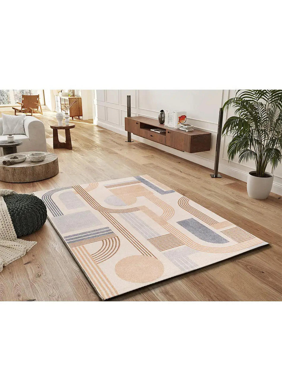 KURZFLORTEPPICH Beige / Mehrfarbig Astra 133/190 cm - Beige/Multicolor, Naturmaterialien/Textil (133/190cm) - Atticgo