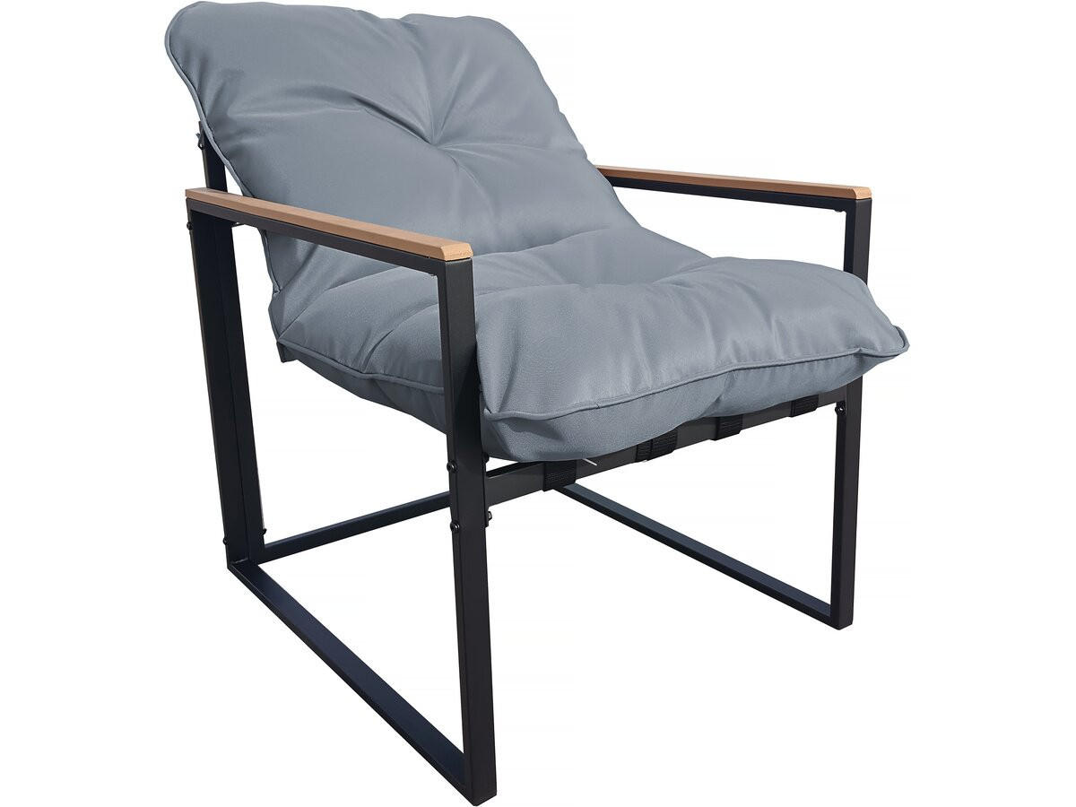 LOUNGEGARNITUR Jules 4-Sitzer Grau/Schwarz - Hellgrau, Metall - Habitat Garten