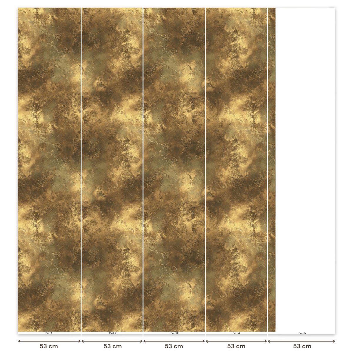 TAPETE - Antik - Metallic-Look - Gold - 220x280 cm - Messingfarben, Papier (220/280cm) - OnlyWow