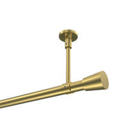 GARDINENSTANGEN-SET Sonette Sitra 100 cm, 1-läufig, 20 mm Ø Messing-Optik - Messingfarben, Metall (100cm) - INTERDECO